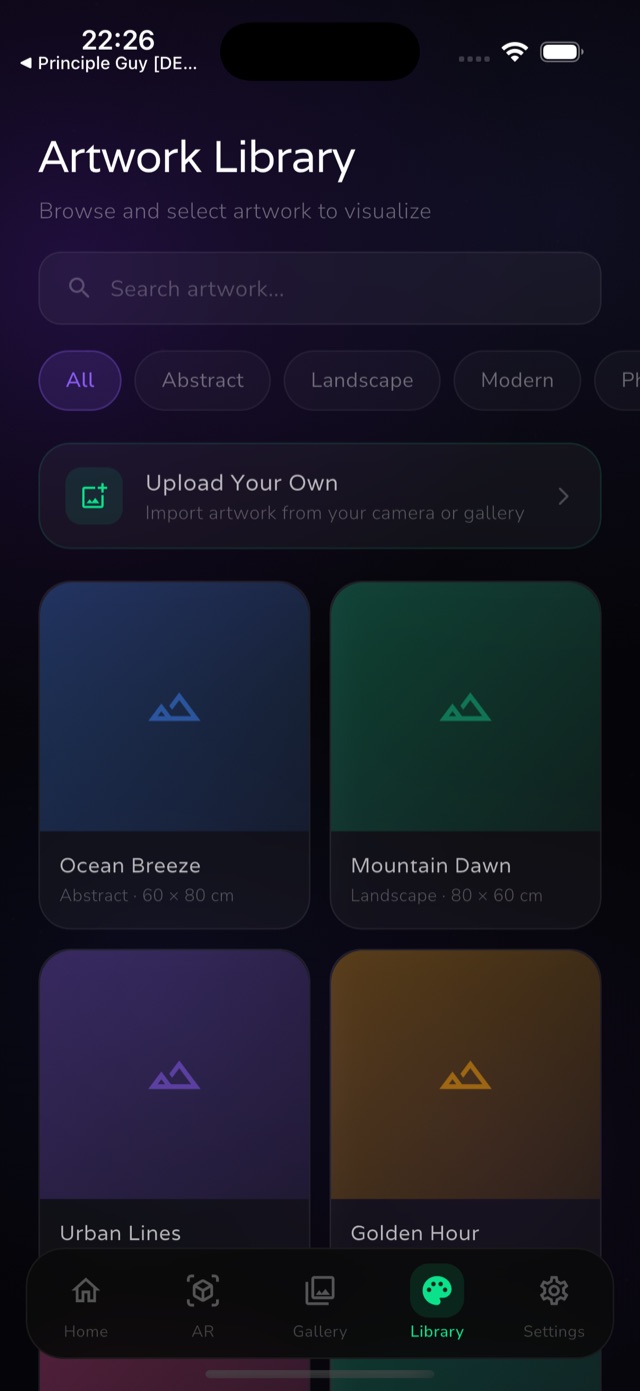 A growing artwork library