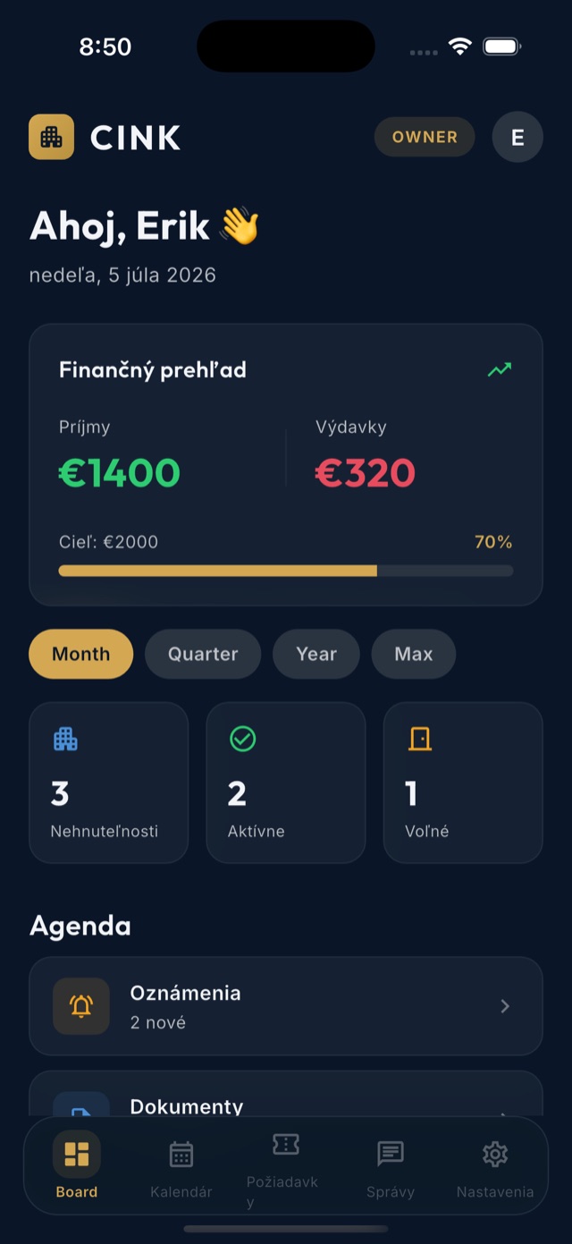 Owner dashboard