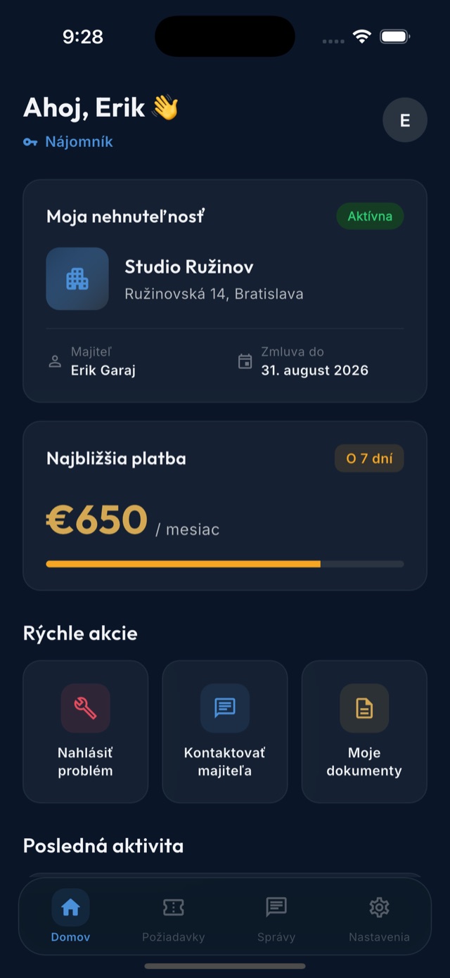 Tenant dashboard