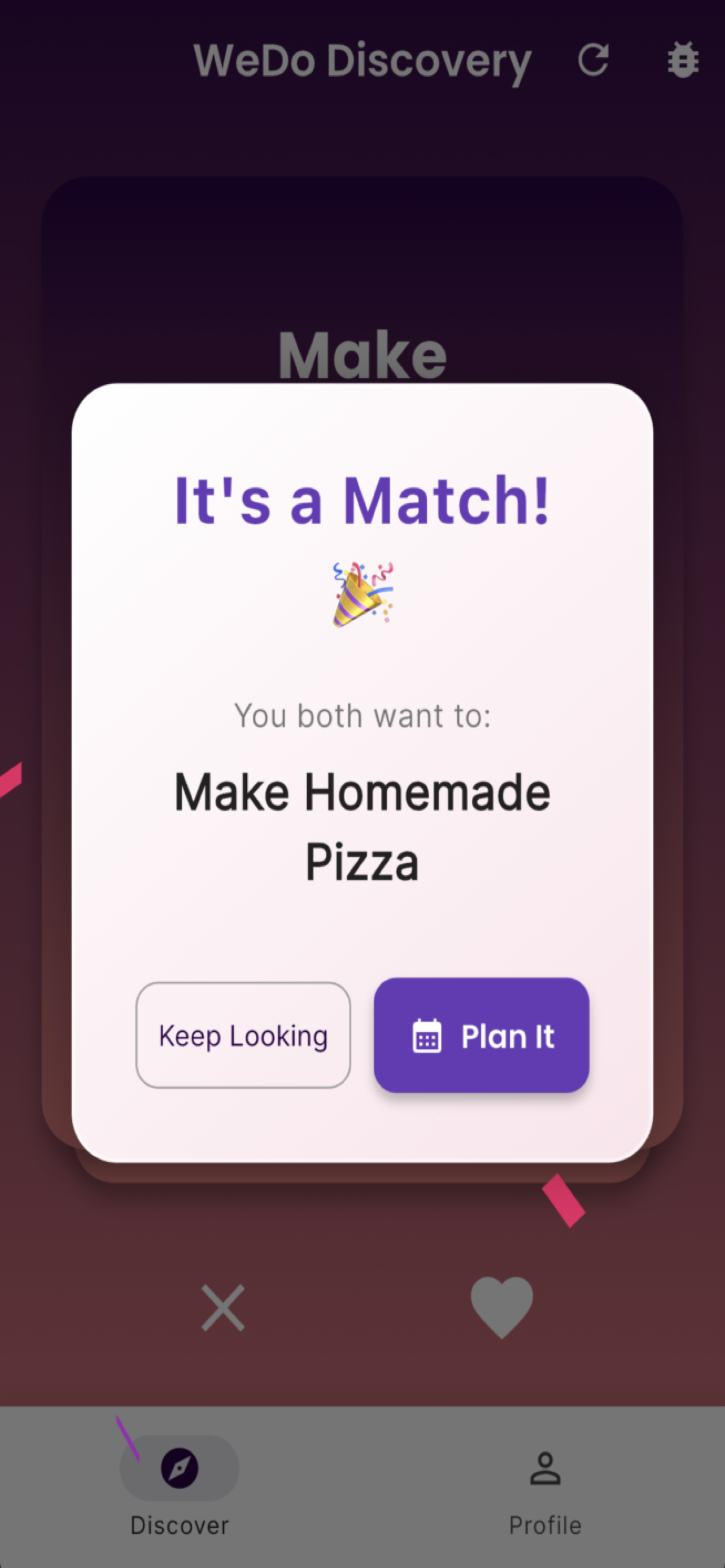 It's a match, now plan it